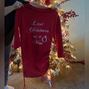 Red Christmas Themed Long Sleeve Shirt